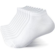 9/18 Pairs Ankle Cotton Socks for Women Athletic Running 9-11 White-9 Pairs
