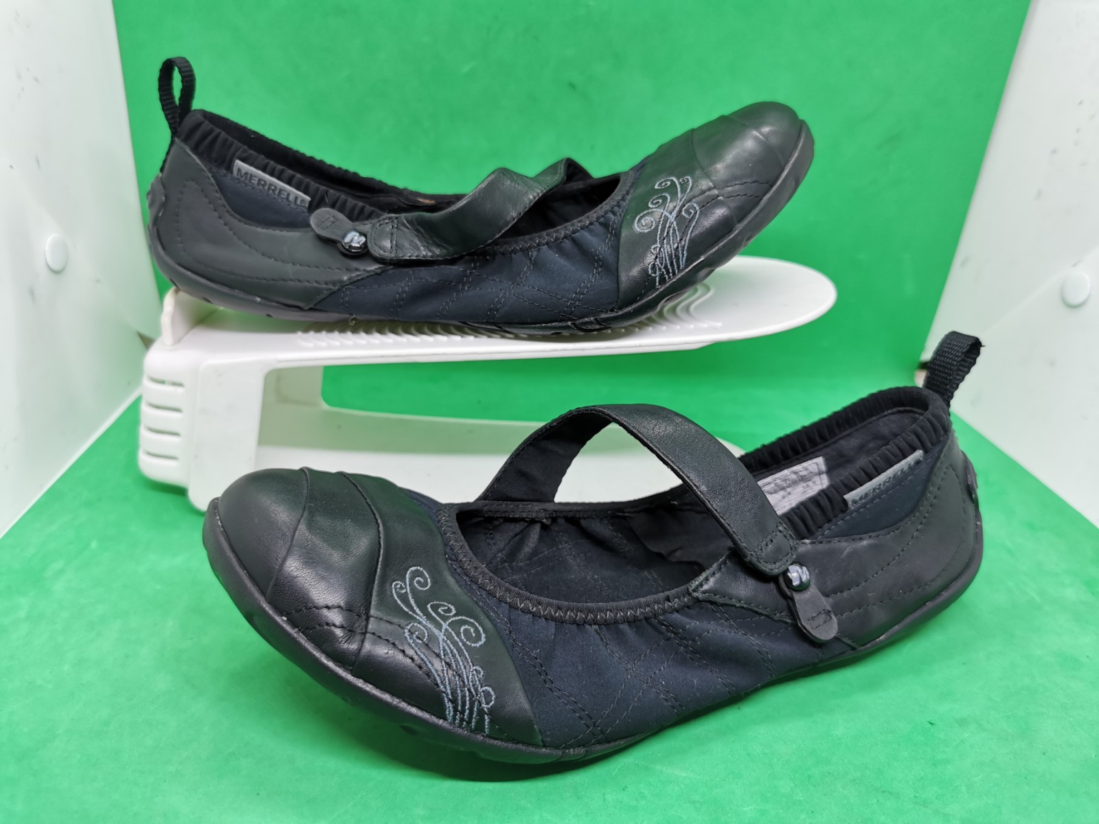 Merrell Wonder Glove scarpe donna 8 M pelle nera piedi nudi balletto Mary Jane