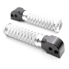 Silver Anti Slip Rear Footpegs M-Grip For Tuono V4 R 11-13 14 15 16 17 18 19 20