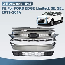 For 2011 2012 2013 2014 Ford Edge Front Bumper Grille Assembly Chrome Grill Trim