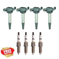 TRQ Ignition Coil Spark Plug Kit 8pc Lexus CT200h Scion Toyota Corolla