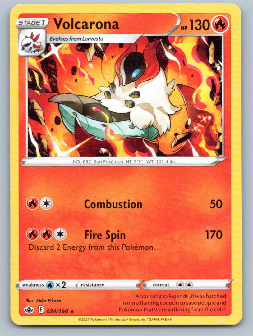 2021 POKEMON VOLCARONA CHILLING REIGN 024/198 RARE NM A49744 FREE S&H