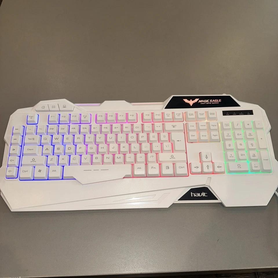Havit Game Series Magic Eagle White, Rainbow Back-Lit Keyboard/Mouse - Image 2 of 4