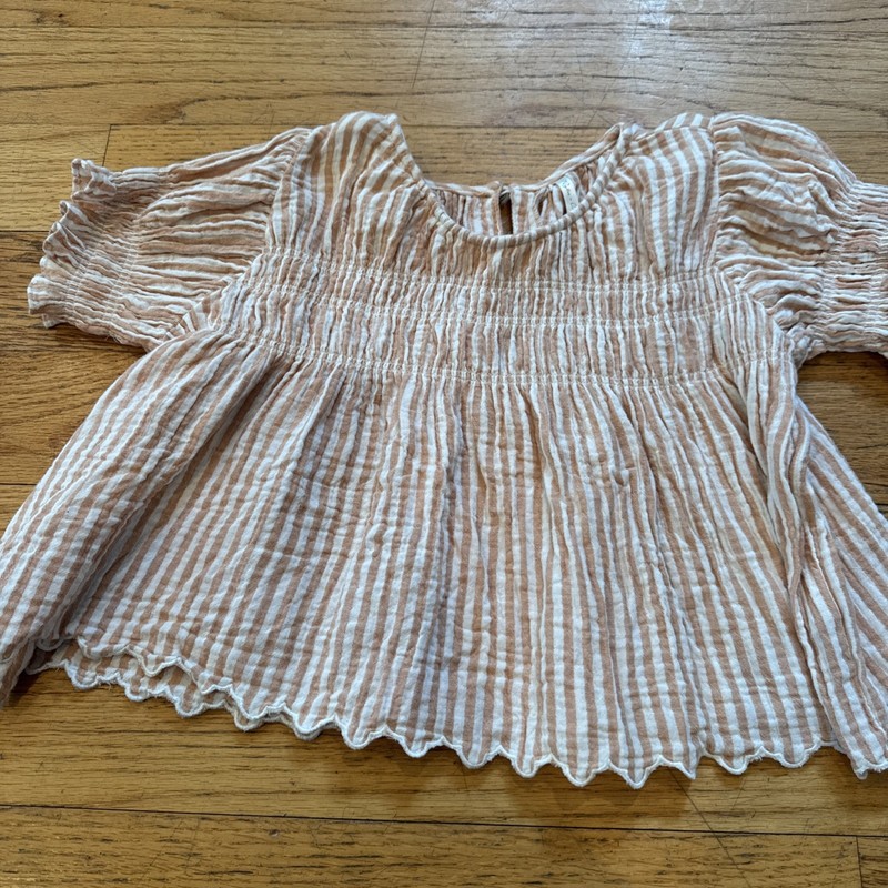 Rylee And Cru Girls Peach Striped Top Size 10y