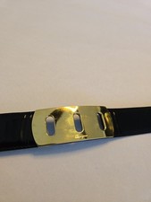 Salvatore Ferragamo 6560 Women's Belt - Dark Brown Gold