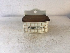 Alter Keramik Wandbehälter „Allumettes“ Shabby Frankreich Landhaus  Brocante