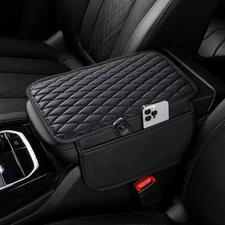 Ouzorp Leather Car Center Console Cover - Universal Armrest Protector