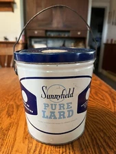 Vintage A&P Sunnyfield Brand Pure Lard 4 Lb. Advertising Can/Pail, NY