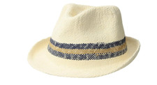 San Diego Hat Company Men's Paper Striped Fedora Ivory Size S/M