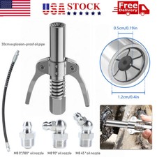 Grease Gun Coupler Double Handle High Pressure Quick Release Lock Oil Nozzles