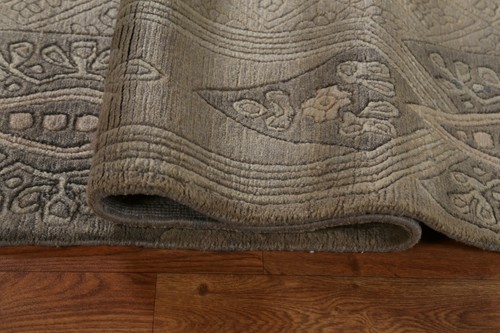 Soft Plush Geometric Nepalese Oriental 7x10 Area Rug Handmade Living Room Carpet - Picture 11 of 12