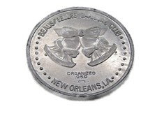 Beaus And Bells Carnival Club Doubloon New Orleans Mardi Gras Silver Tone