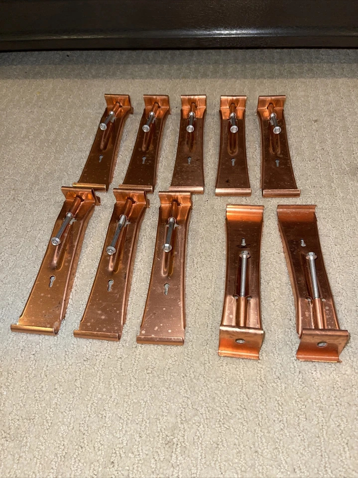 Nuevo tornillo de canalón de cobre de 7 pulgadas perchas ocultas 10pk Foto 4 de 4