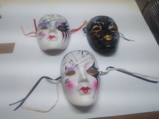 Lot of Handpainted Mardi Gras Wall Art Face Mask