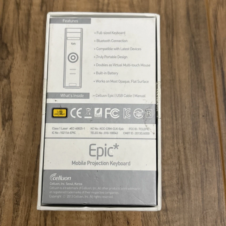 Epic Mobile Projection Keyboard QWERTY Silver Bluetooth - Image 3 of 4