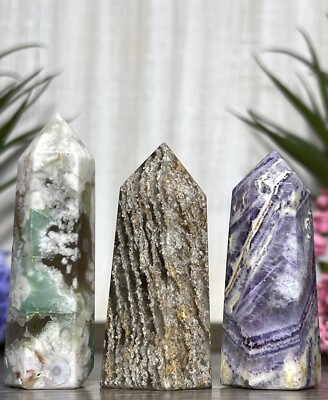 GREEN FLOWER AGATE GARDEN QUARTZ SAGENITIC FLUORITE TOWER