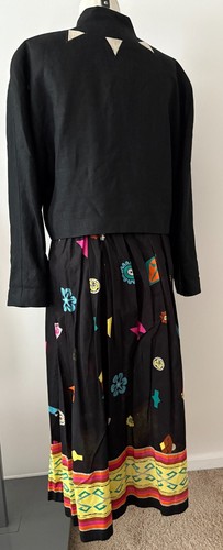 LAUREL by ESCADA VINTAGE 80'S LNEN JACKET AND CULOTTE SKIRT ~ 12 US ~ FAB RETRO - Picture 5 of 22