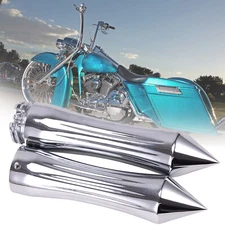 Chrome Spike Motorcycle 1" Handle Bar Hand Grips For Harley Sportster 883 1200