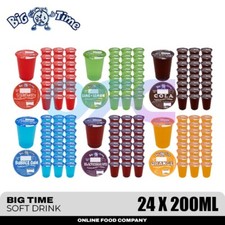 Big Time Cup Soft Drinks Sugar Free Beverages - Box of 24 x 200ml Juice Cups