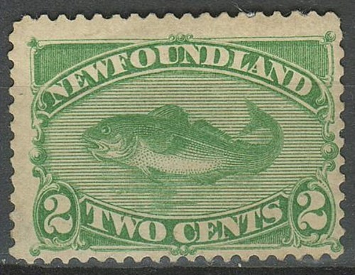 Canada - Newfoundland  1880/96 2 c.☀ Fish year stamp ☀ Unused MH - Picture 1 of 2