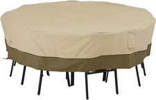 Classic Accessories Veranda Square Patio Table & Chair Set Cover 98 Inch, Large