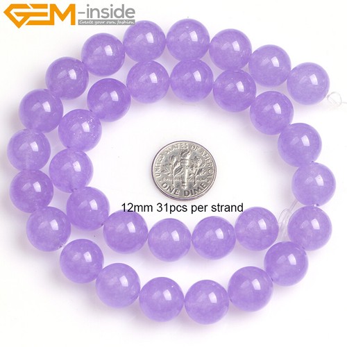 Light Purple Jade Beads Round Gemstone Spacer Beads Jewelry Making 15" 8mm 10mm - Picture 9 of 19