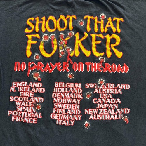 VTG 1990 Iron Maiden Shoot That Fukker Concert T-Shirt w/ After Pass Show - ALB - Picture 9 of 21