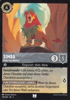 Simba - Sohn von Mufasa 5SSK-192 Uncommon Himmelsleuchten Lorcana