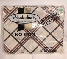 Meadowbrook Luxury Muslin Twin Flat Sheet Vintage Made In USA New With Tags