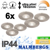 MöBel Einbau Leuchten Decke Led Spots Badezimmer Dimmbar Slim 60Mm IP44 230V Alu
