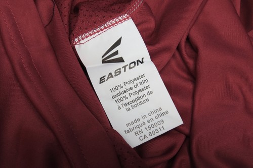 NWT Easton Boys Homeplate V-Neck SS Cardinal Red Baseball Jersey / Size YL - Picture 5 of 6
