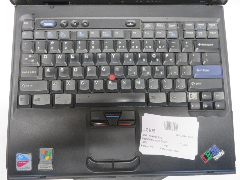 IBM ThinkPad R52 Intel Pentium M 1,73 GHz 512 MB SIN DISCO DURO sin batería Foto 2 de 4