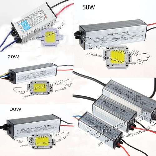 10W/20W/30W/50W/100W Warm/Cool White LED Chips Lamp IP65 Power LED Driver Supply