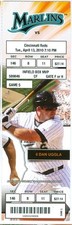 2010 Marlins vs Reds Ticket: Jonny Gomes and Ryan Hanigan hit three-run homers