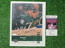MIKE MODANO SIGNED 8.5 x 11 DALLAS STARS UPPER DECK CARD CANVAS PRINT PHOTO JSA