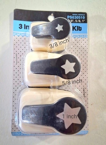 Star Paper Punch Set Of 3 Scrapbooking Card Making Craft Supplies