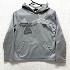 Under Armour Loose Fit Hoodie Pullover Sweatshirt Youth Size M - Gray ColdGear