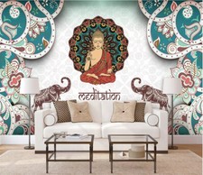 3D Buddhismus Gemälde M8396 Tapete Wandbild Selbstklebend Abnehmbare Aufkleber