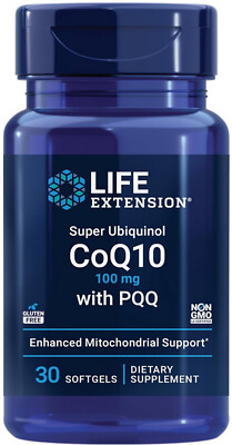 SUPER UBIQUINOL COQ10 with  PQQ HEART HEALTH FATIGUE 100mg 30Sgl LIFE EXTENSION