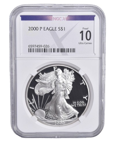 1998-P American Silver Eagle $1 Proof 9.9 NGC X NGCX - Almost