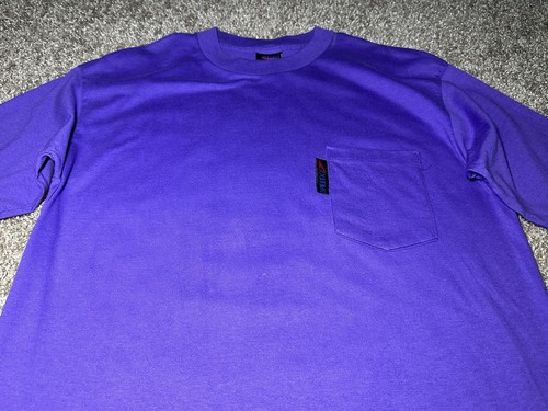 Vintage T-Shirt Single Stitch Speedo Pocket Purple Crew Neck S/S Men’s Size L - Picture 3 of 15