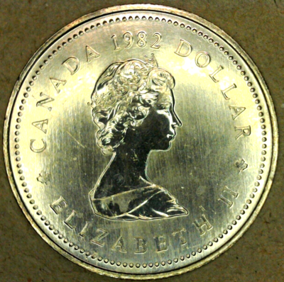 1982 Canada $1 Constitution Dollar Coin BU Queen Elizabeth II