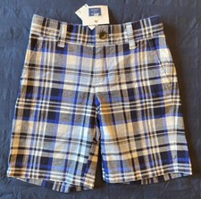 Janie and Jack Boys Plaid Adjustable Waist Shorts Size 3 New w/ Tags