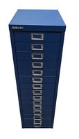 15 Multi Drawer Bisley Metal Foolscap Filing Cabinet Office Home Storage Blue