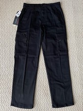 NWT Men's Vertical Sports Solid Black Stretch Twill Cargo Pocket Pants ALL SIZES