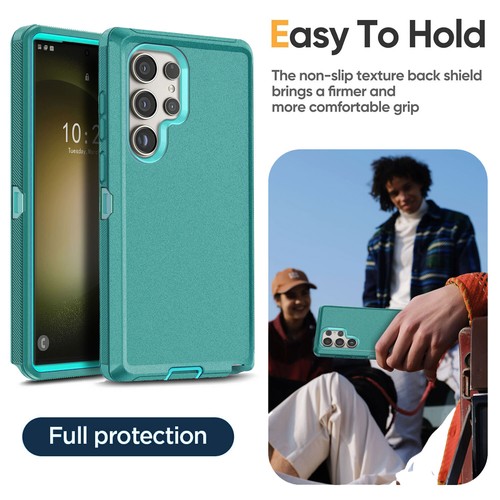 Green For Samsung Galaxy S23+/S23 FE/Ultra Case Heavy Duty Cover Tempered Glass - Picture 11 of 14