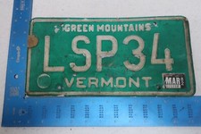 Vermont VT License Plate Tag Vanity 1982 82 Initials L S P 3 4 LSP34