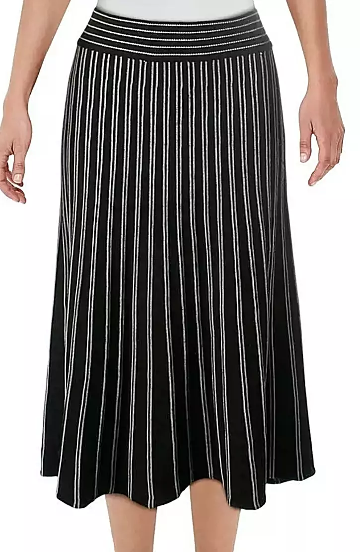 Striped knit midi clearance skirt