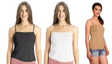 Jockey Spaghetti 1805 Camisole For Women Girls With Adjustable Straps Pack Of 3