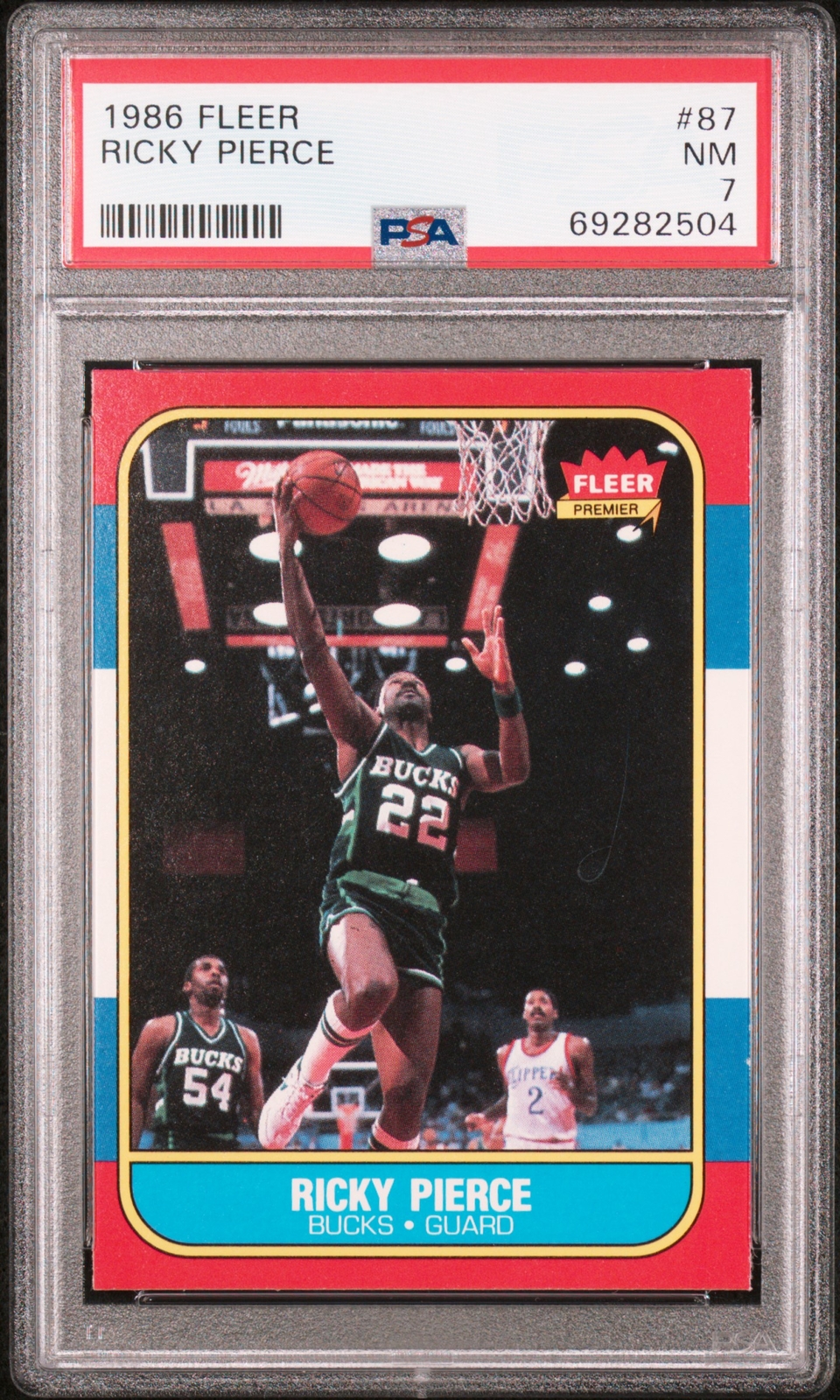 1986 FLEER #87 RICKY PIERCE PSA 7